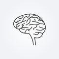 Brain line icon. Human mind sign. Side view. Vector illustration. Royalty Free Stock Photo